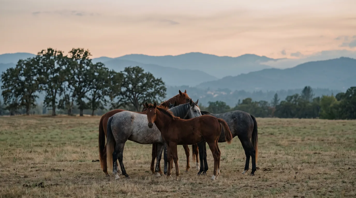 Chevaux en liberté, Domaine AM, Drôme
